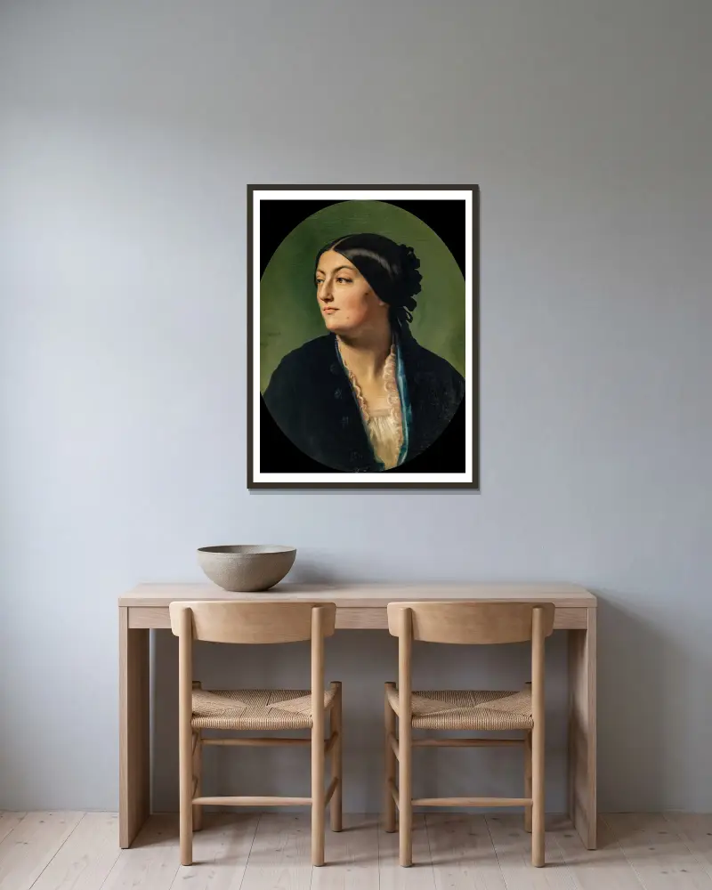 Jeanne Elisabeth, känd som Isabelle Hittorf av Jean-Hippolyte Flandrin inramad på en vägg
