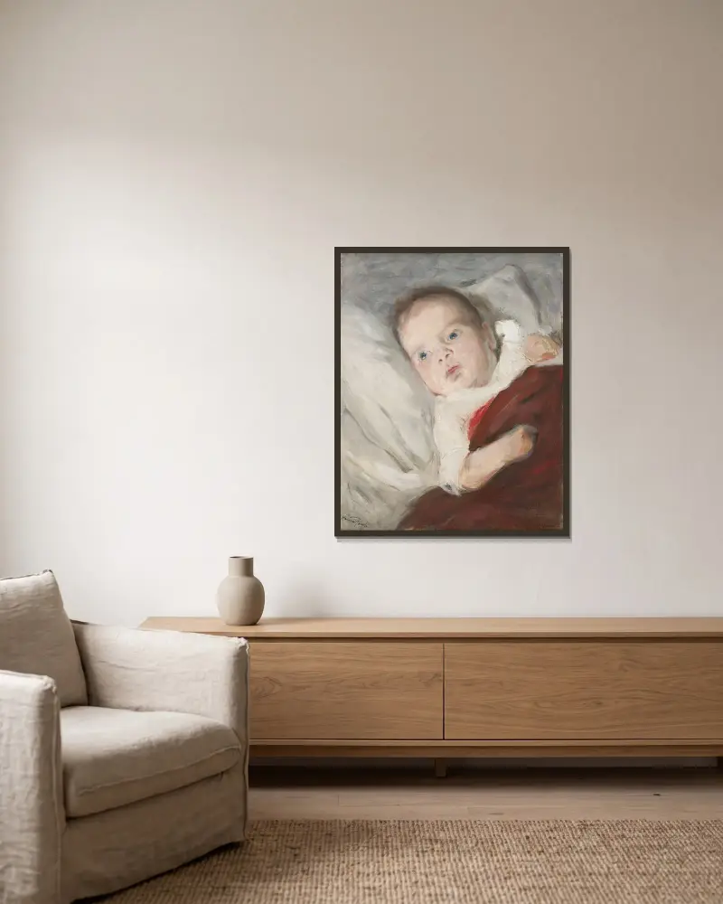 The Artist’s Son Göran discovers the candle light for the first time, Hanna Hirsch-Pauli v rámu na stěně