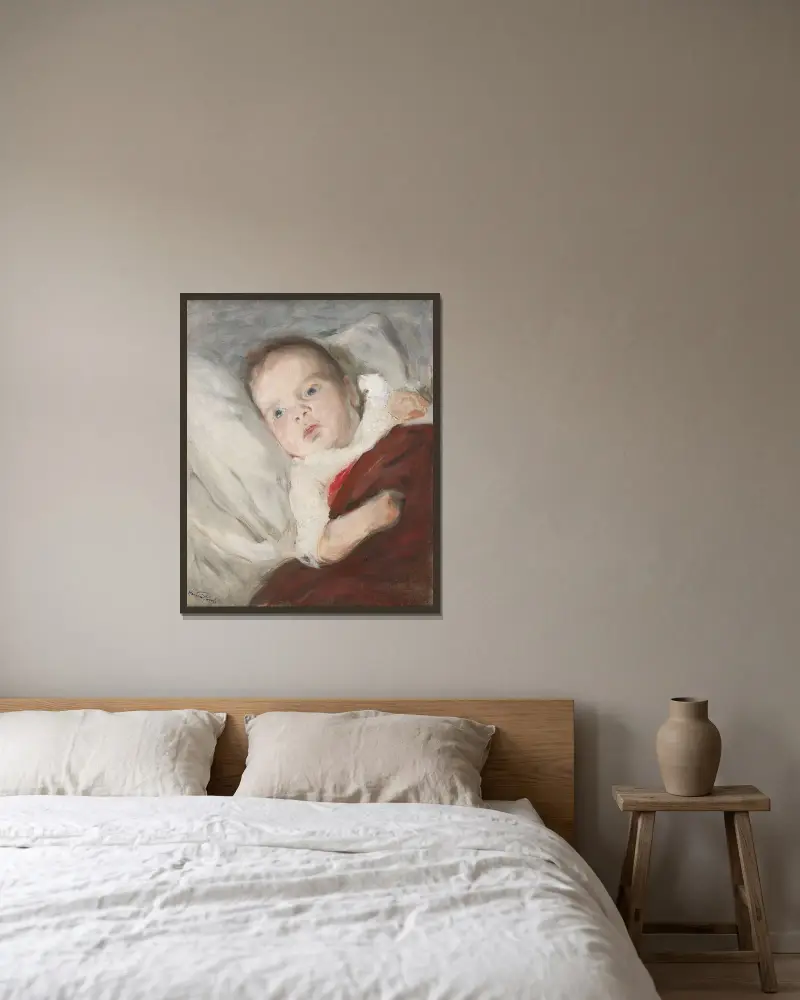 The Artist’s Son Göran discovers the candle light for the first time, Hanna Hirsch-Pauli v rámu na stěně