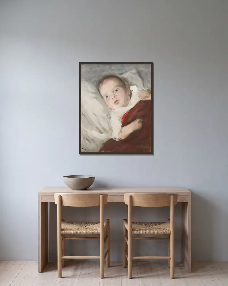 The Artist’s Son Göran discovers the candle light for the first time, Hanna Hirsch-Pauli v rámu na stěně