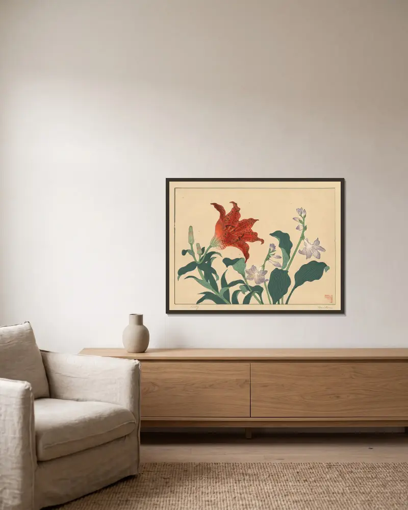 Lily, Sakai Hōitsu w ramie na ścianie