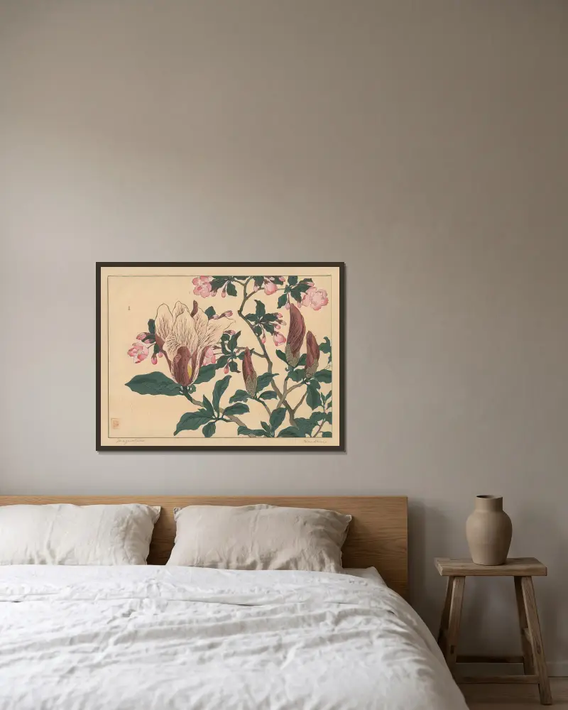 Magnolia, Sakai Hōitsu w ramie na ścianie