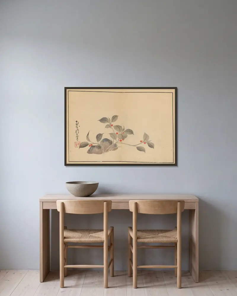 Sakai Hōitsu gajō, Pl. 02 von Sakai Hōitsu gerahmt an einer Wand