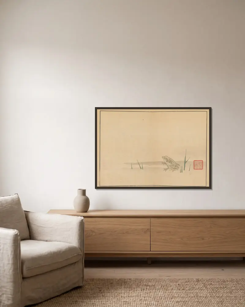 Sakai Hōitsu gajō, Pl.06 av Sakai Hōitsu inramad på en vägg