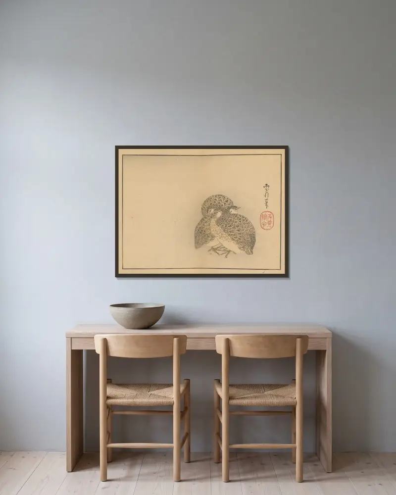 Sakai Hōitsu gajō, Pl.20 av Sakai Hōitsu inramad på en vägg