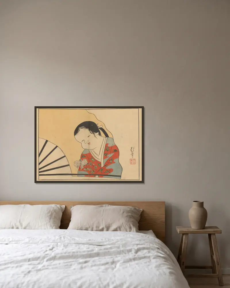 Sakai Hōitsu gajō, plansch 24 av Sakai Hōitsu inramad på en vägg