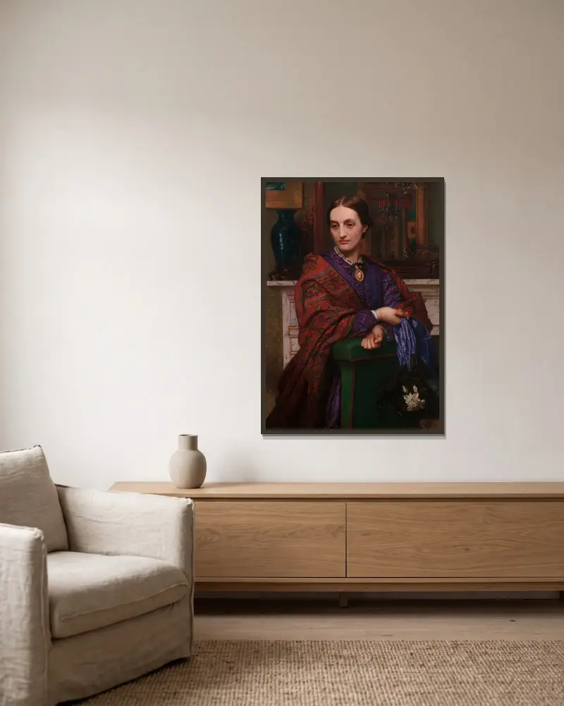 Fanny Waugh Hunt av William Holman Hunt inramad på en vägg