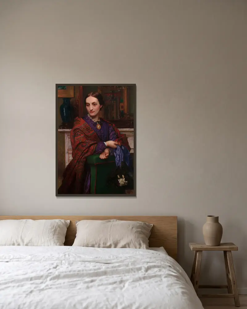 Fanny Waugh Hunt av William Holman Hunt inramad på en vägg