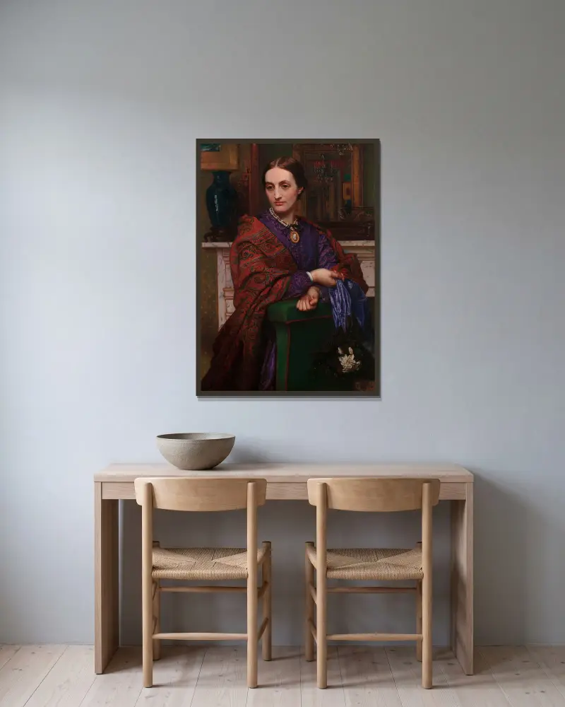 Fanny Waugh Hunt av William Holman Hunt inramad på en vägg