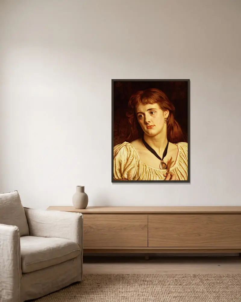 Sorrow av William Holman Hunt inramad på en vägg