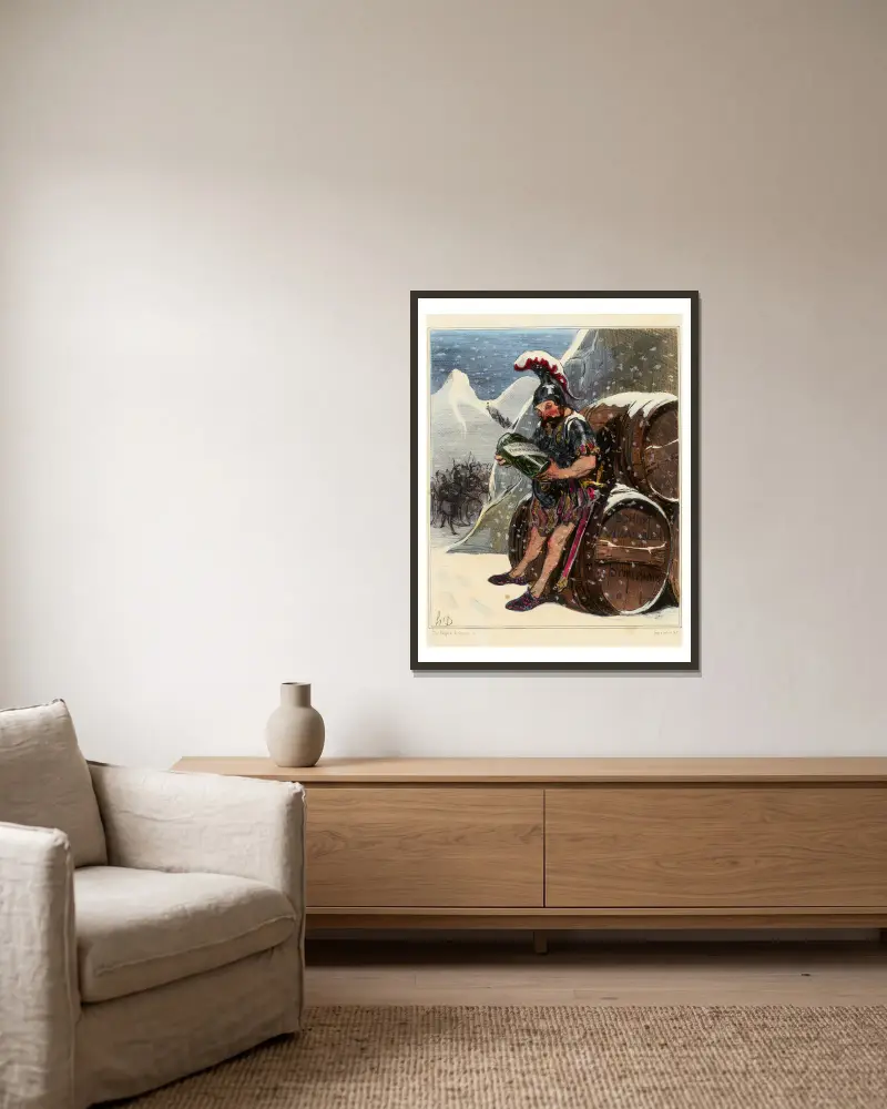 Hannibalův přechod, Honoré Daumier v rámu na stěně