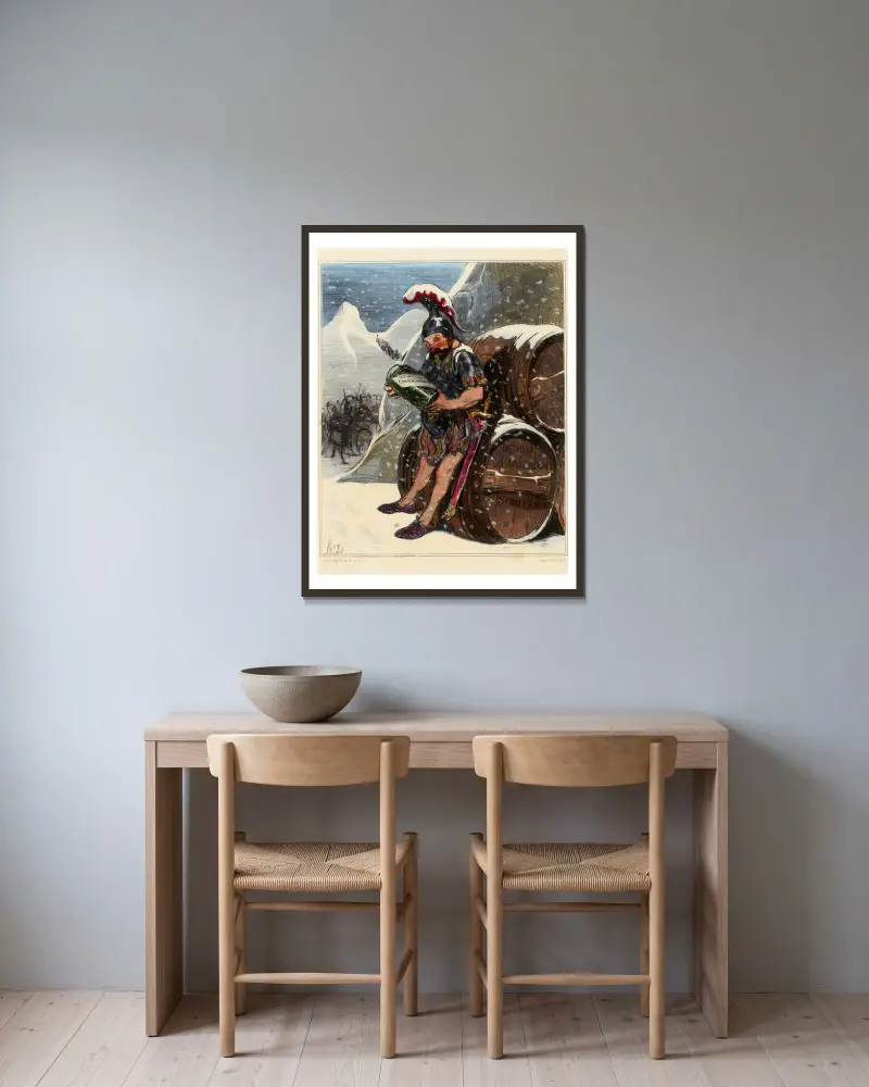 Hannibalův přechod, Honoré Daumier v rámu na stěně