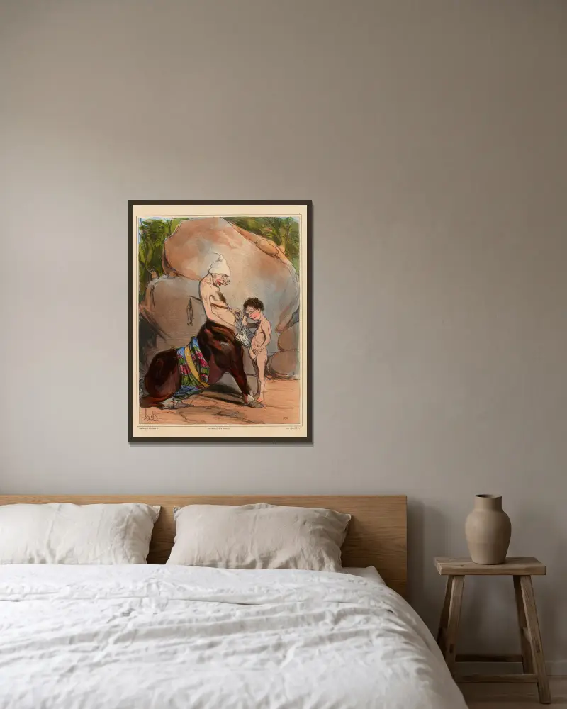 Wychowanie Achillesa, Honoré Daumier w ramie na ścianie