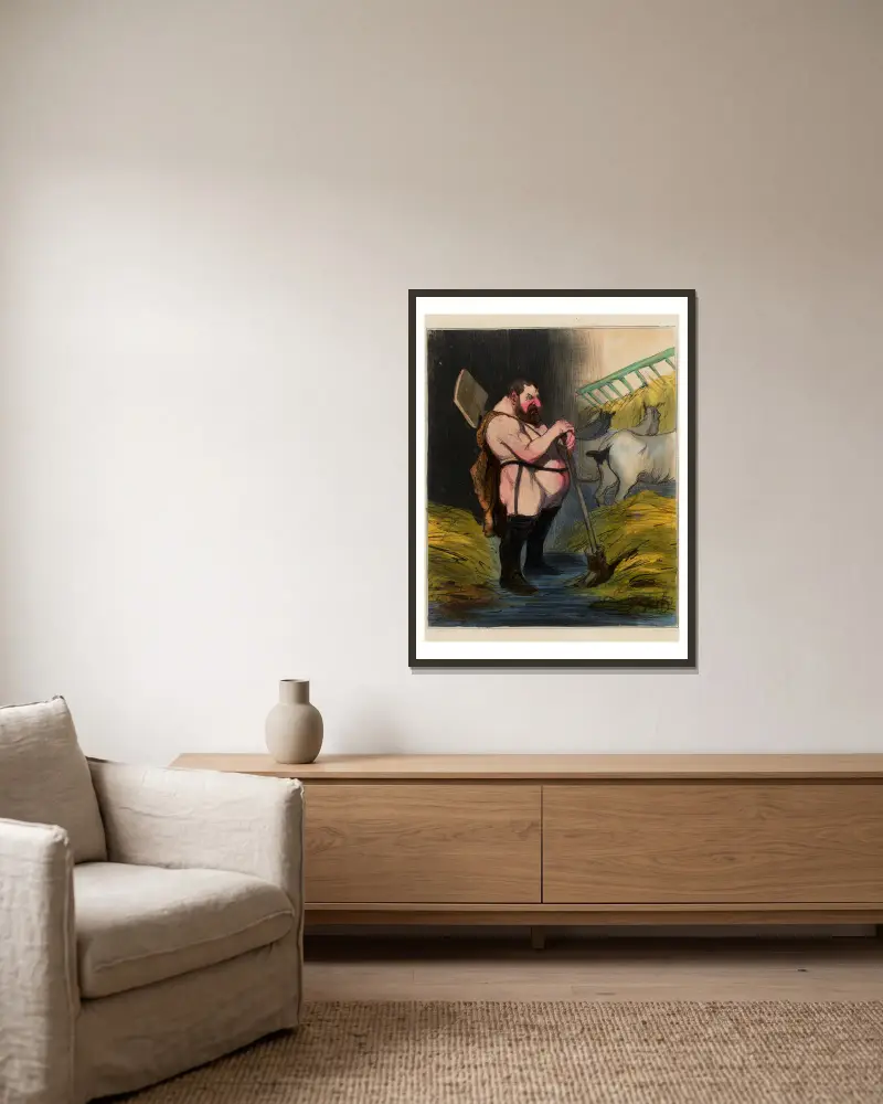 Stajnie Augiasza, Honoré Daumier w ramie na ścianie