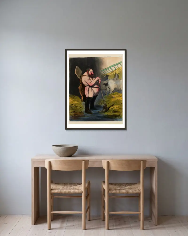 Stajnie Augiasza, Honoré Daumier w ramie na ścianie