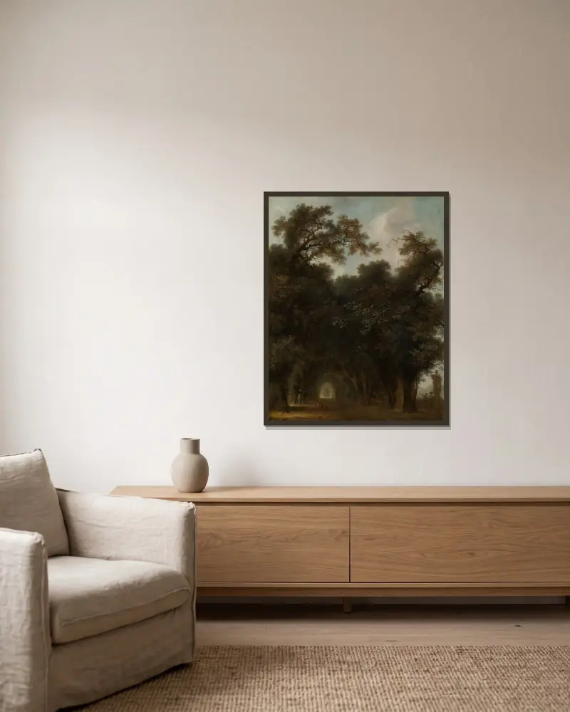 Eine schattige Allee von Jean-Honoré Fragonard gerahmt an einer Wand