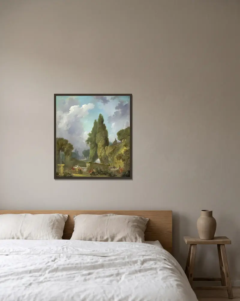 Blindman’s Buff von Jean-Honoré Fragonard gerahmt an einer Wand