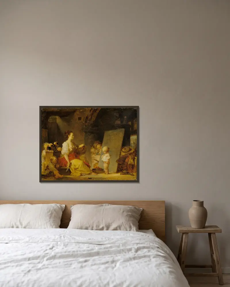 Dites donc s’il vous plaît (Say Please) av Jean-Honoré Fragonard inramad på en vägg