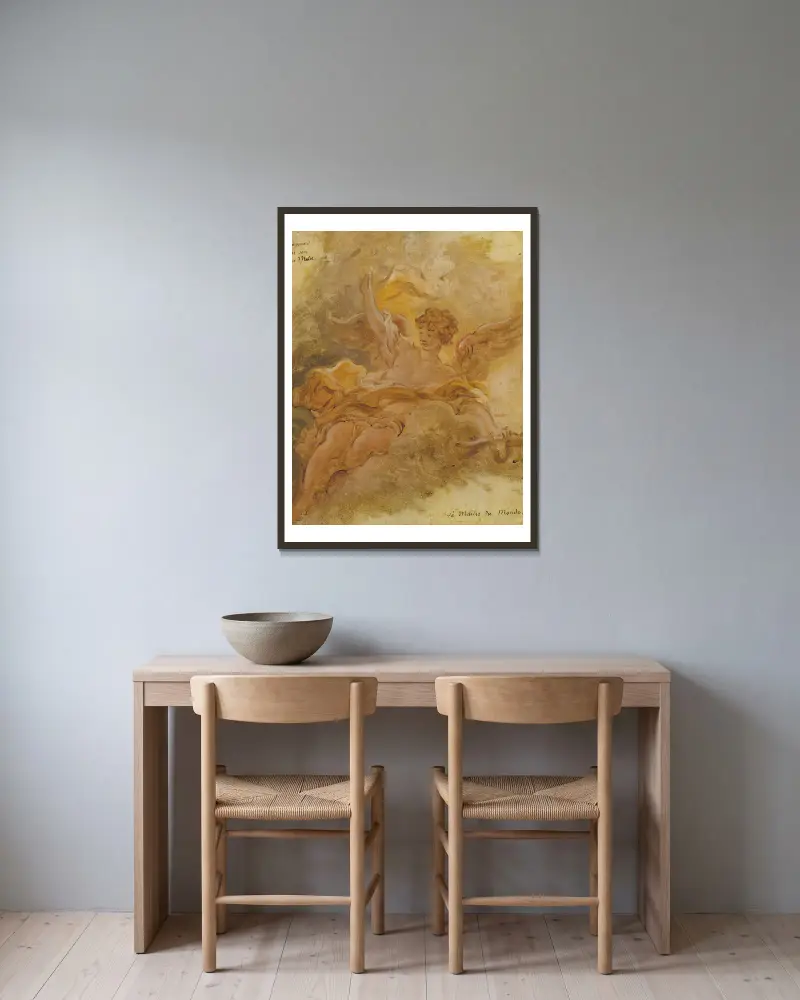 Der Herr der Welt von Jean-Honoré Fragonard gerahmt an einer Wand