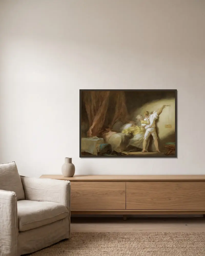 Rygiel, 1770, Jean-Honoré Fragonard w ramie na ścianie