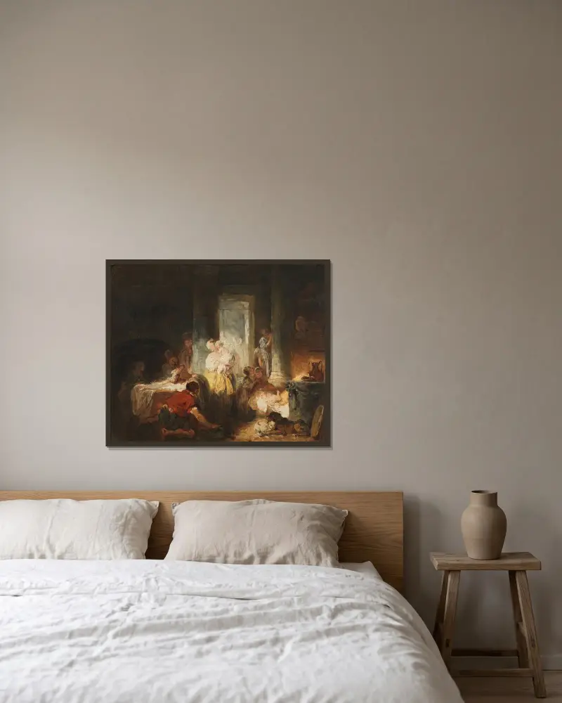 Römisches Interieur von Jean-Honoré Fragonard gerahmt an einer Wand