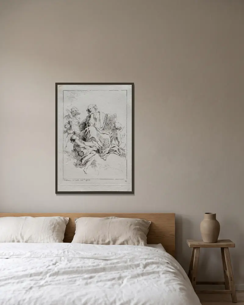 Der heilige Lukas von Jean-Honoré Fragonard gerahmt an einer Wand