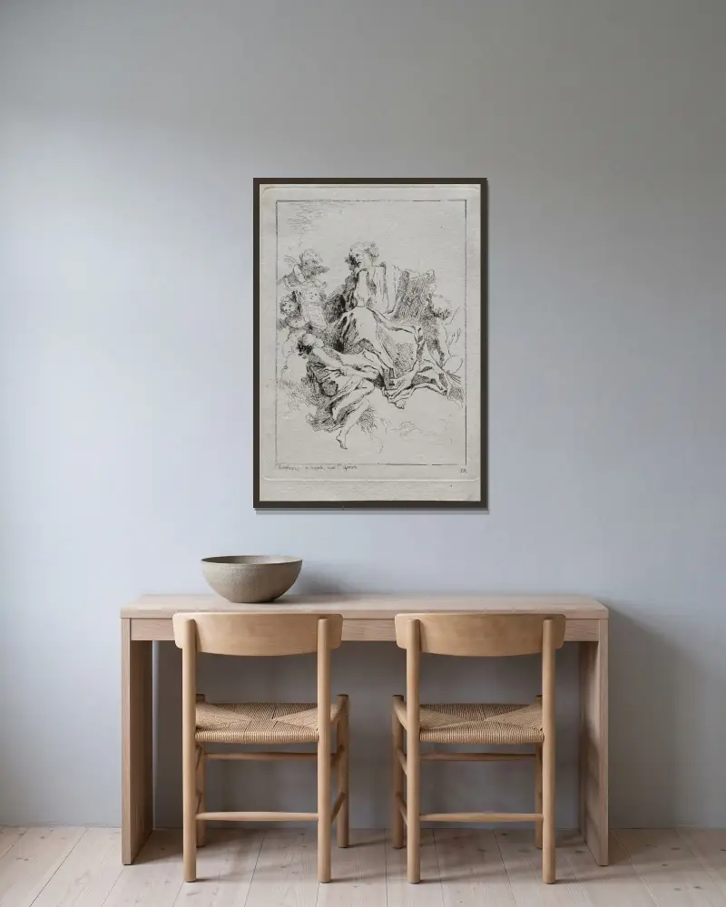 Der heilige Lukas von Jean-Honoré Fragonard gerahmt an einer Wand