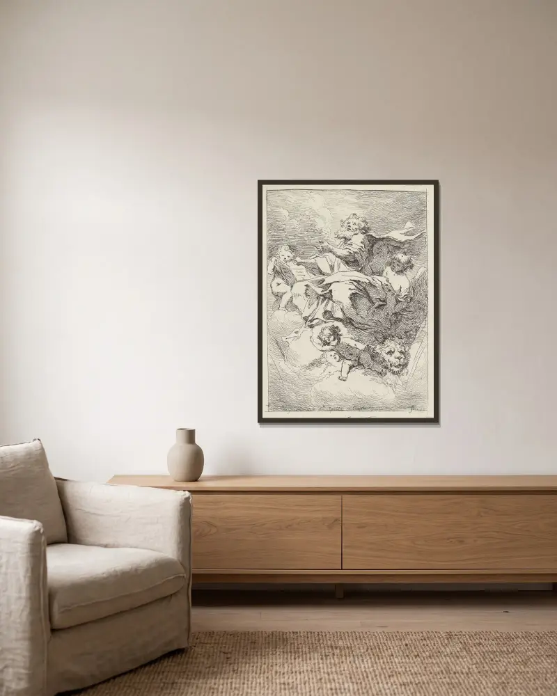 Saint Marc av Jean-Honoré Fragonard inramad på en vägg