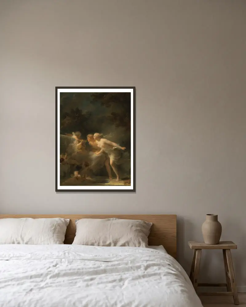 Fontanna miłości, Jean-Honoré Fragonard w ramie na ścianie