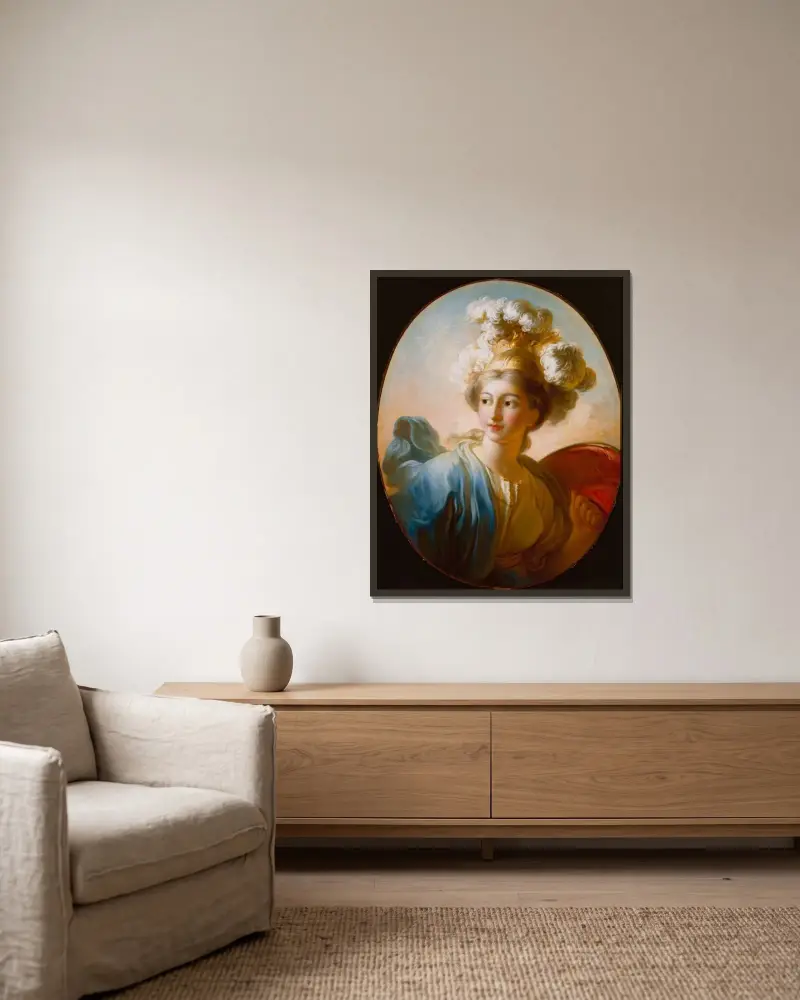 The Goddess Minerva av Jean-Honoré Fragonard inramad på en vägg