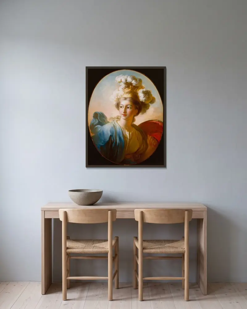 The Goddess Minerva av Jean-Honoré Fragonard inramad på en vägg