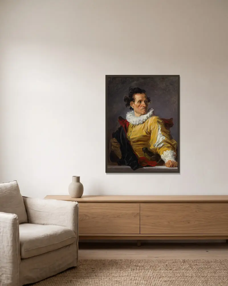 The Warrior av Jean-Honoré Fragonard inramad på en vägg