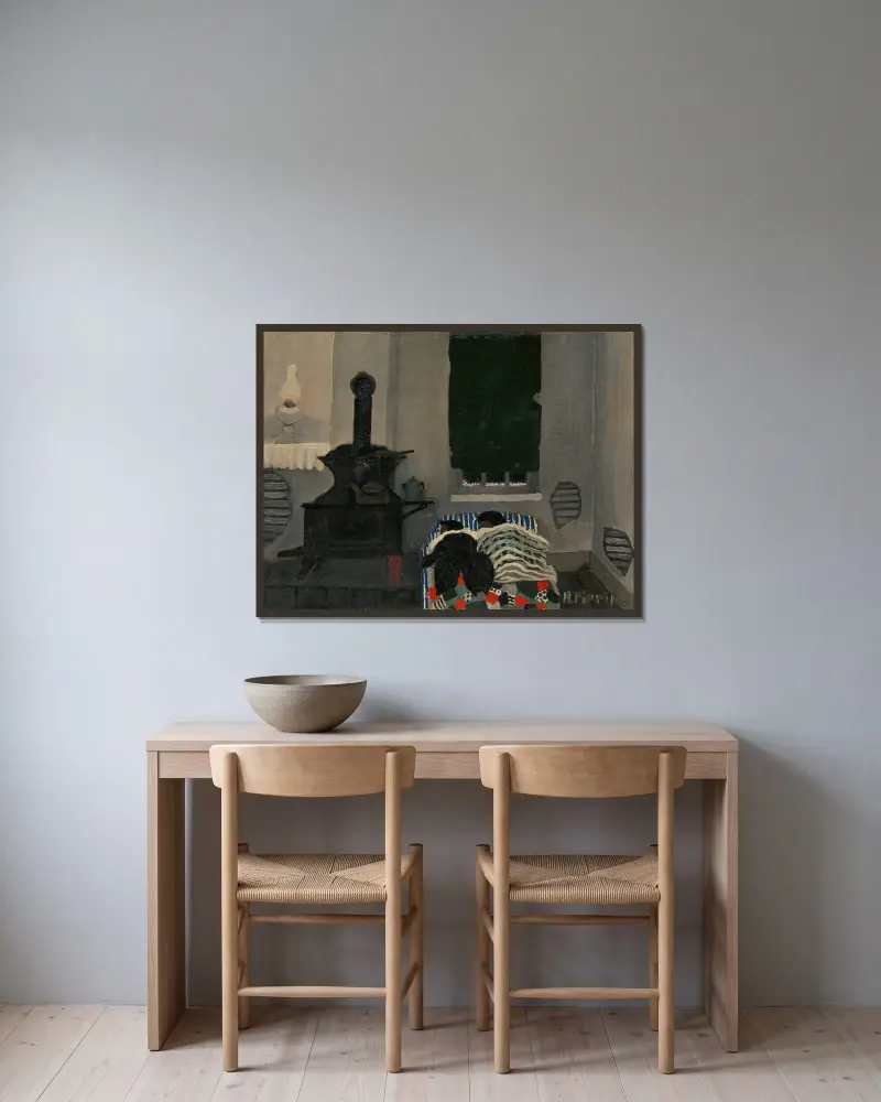 Schlafend von Horace Pippin gerahmt an einer Wand