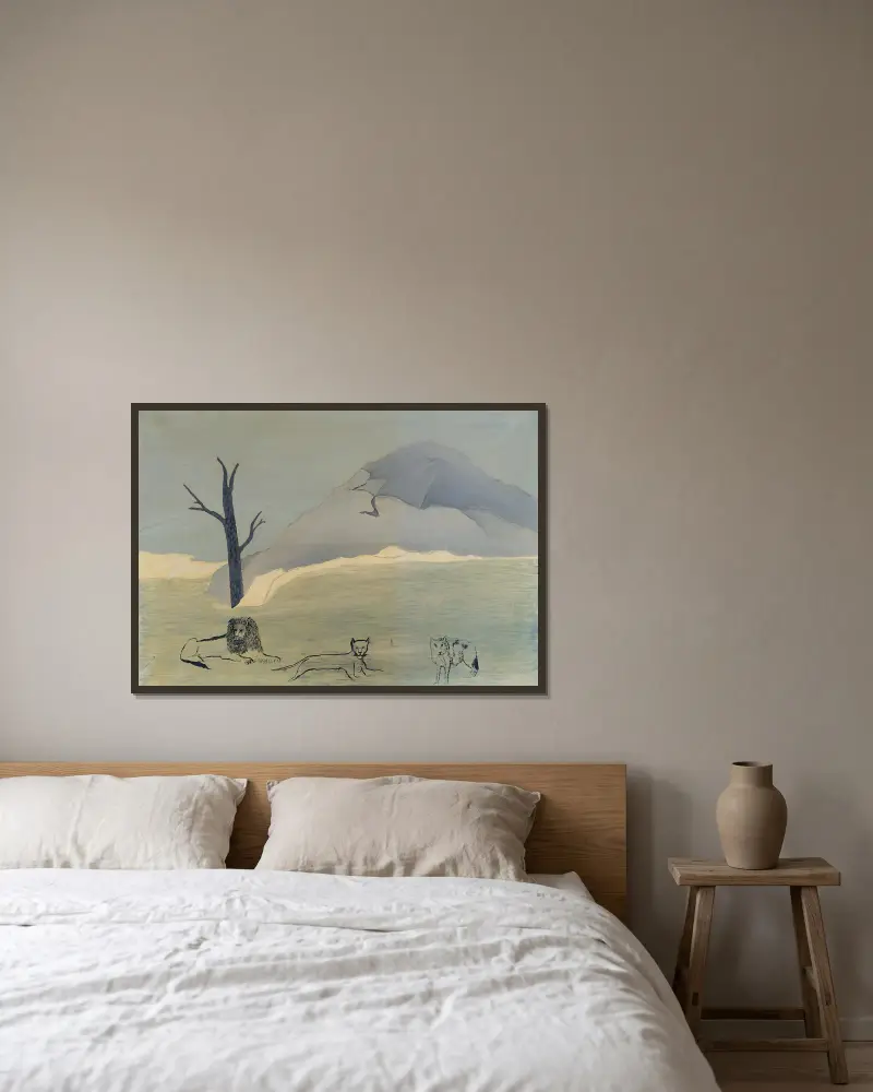 Heiliger Berg IV von Horace Pippin gerahmt an einer Wand