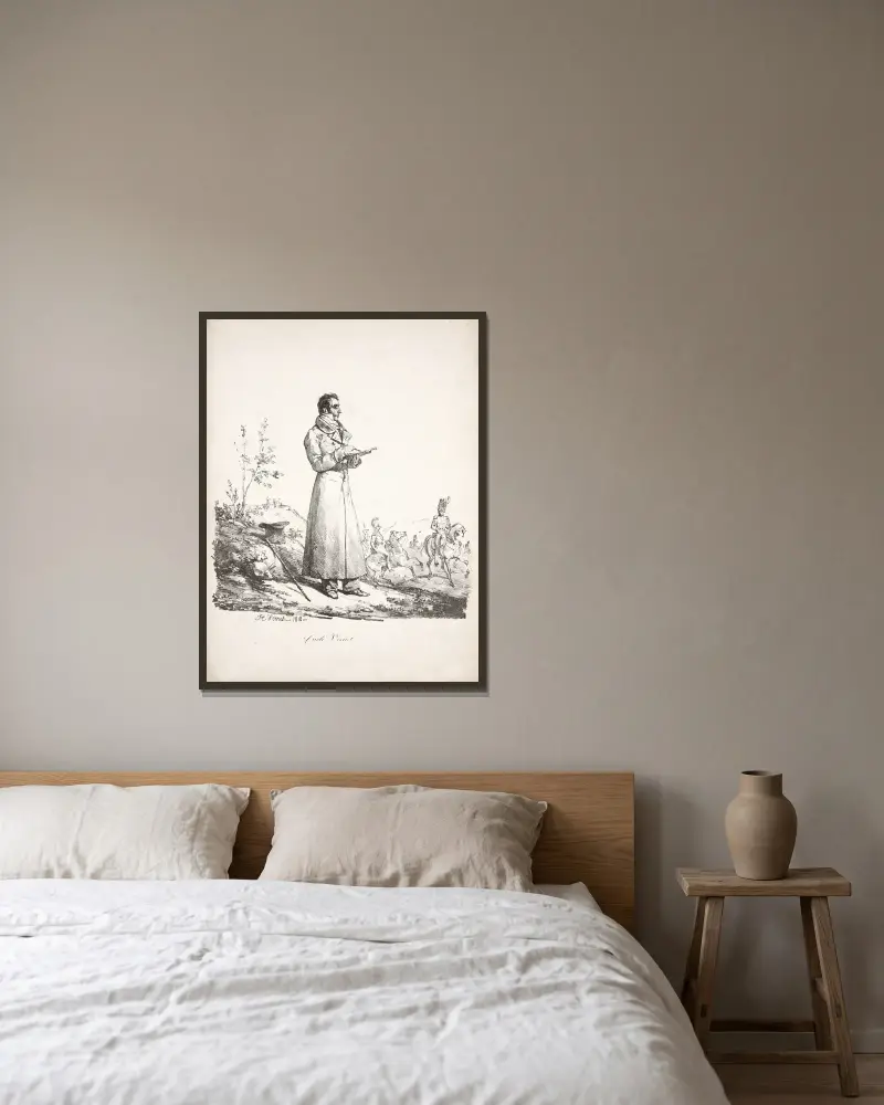 Carle Vernet av Horace Vernet inramad på en vägg