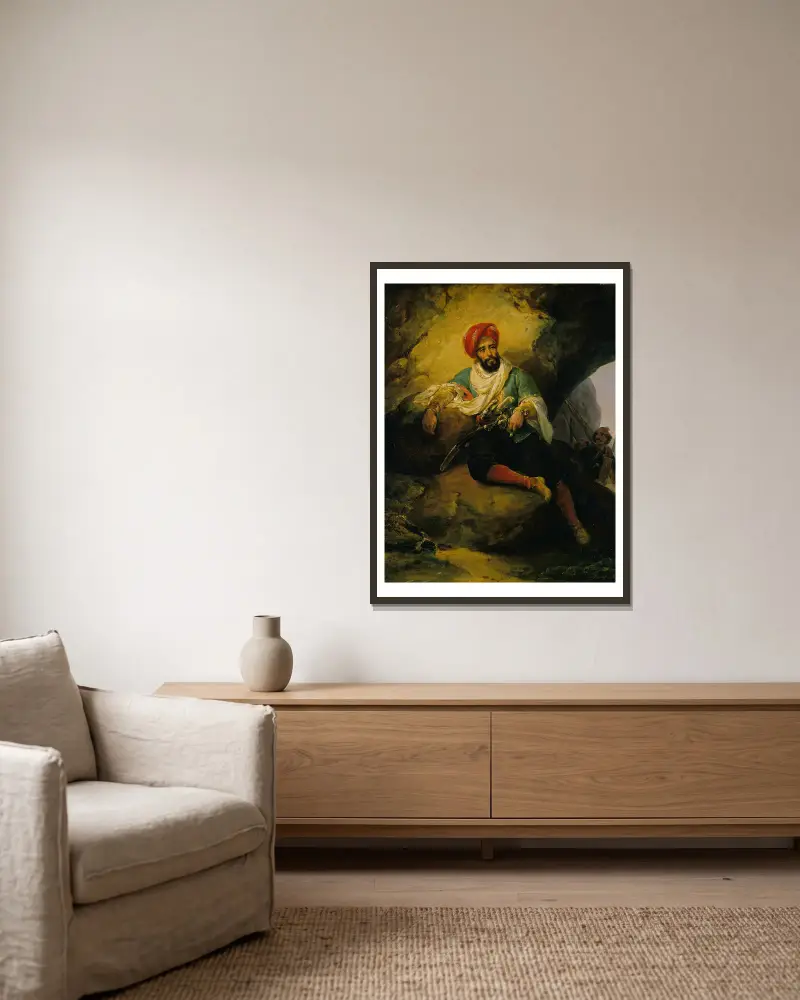 Conrad der Korsar von Horace Vernet gerahmt an einer Wand