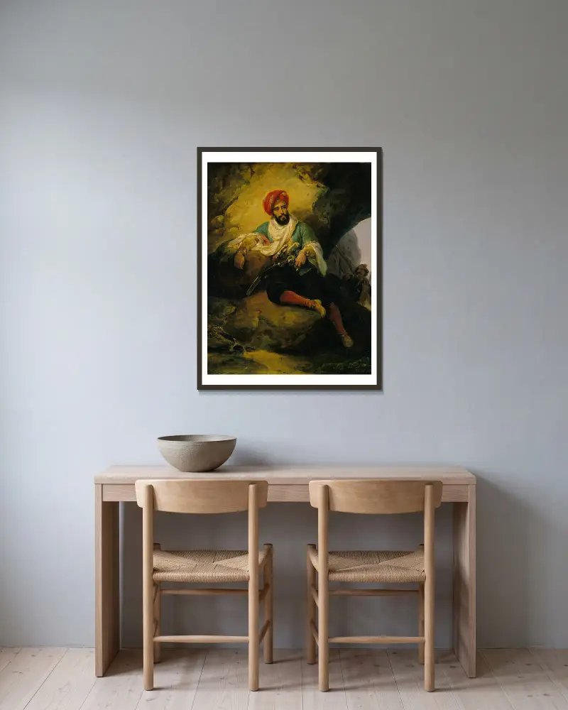 Conrad der Korsar von Horace Vernet gerahmt an einer Wand