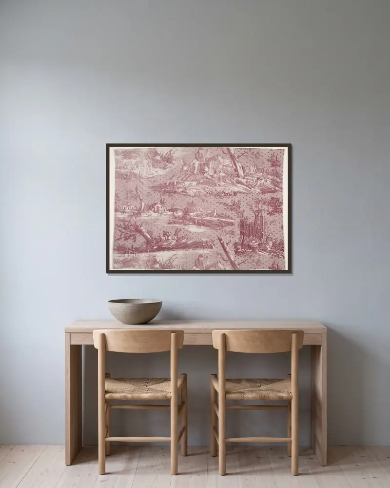 Hunting Scene Design av Horace Vernet inramad på en vägg