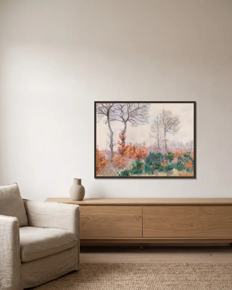 Bois Tailler En Automne (Effet D’hiver) av Blanche Hoschedé-Monet inramad på en vägg