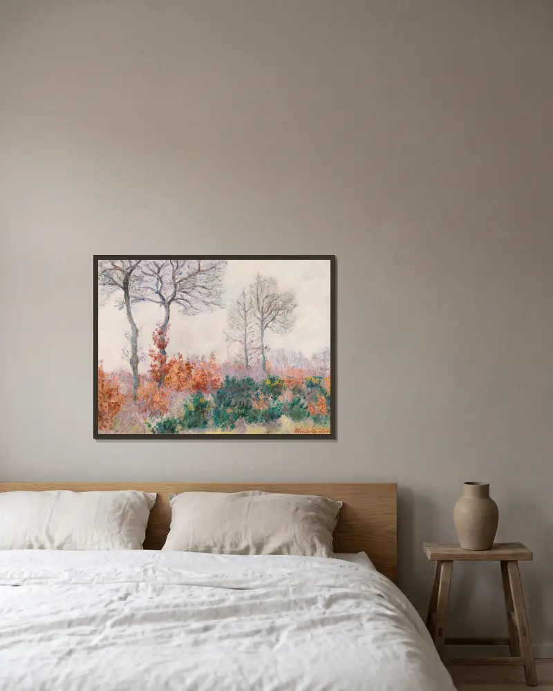 Bois Tailler En Automne (Effet D’hiver) av Blanche Hoschedé-Monet inramad på en vägg