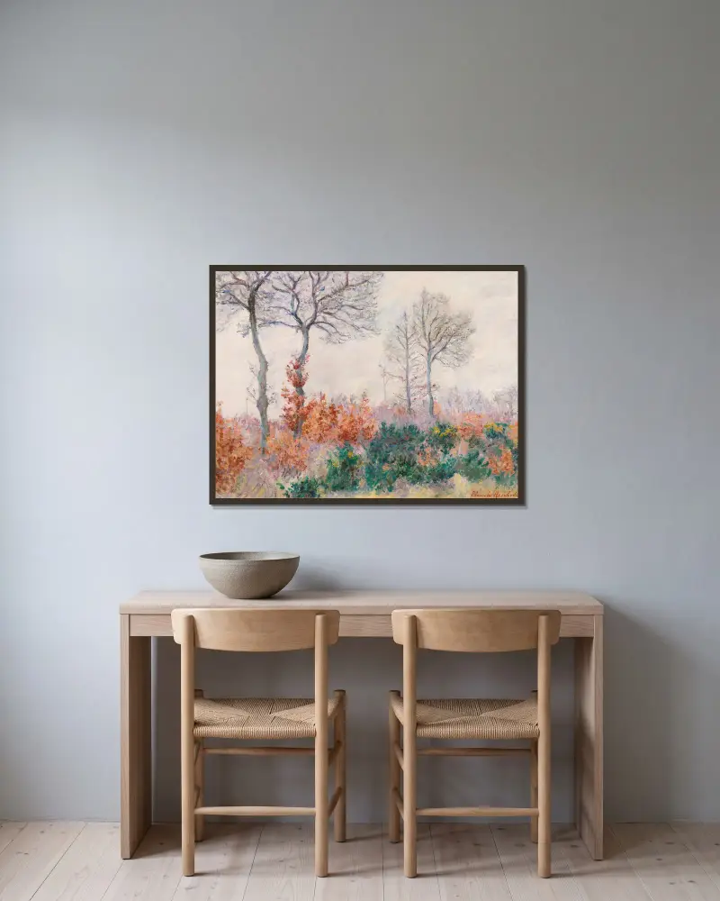 Bois Tailler En Automne (Effet D’hiver) av Blanche Hoschedé-Monet inramad på en vägg