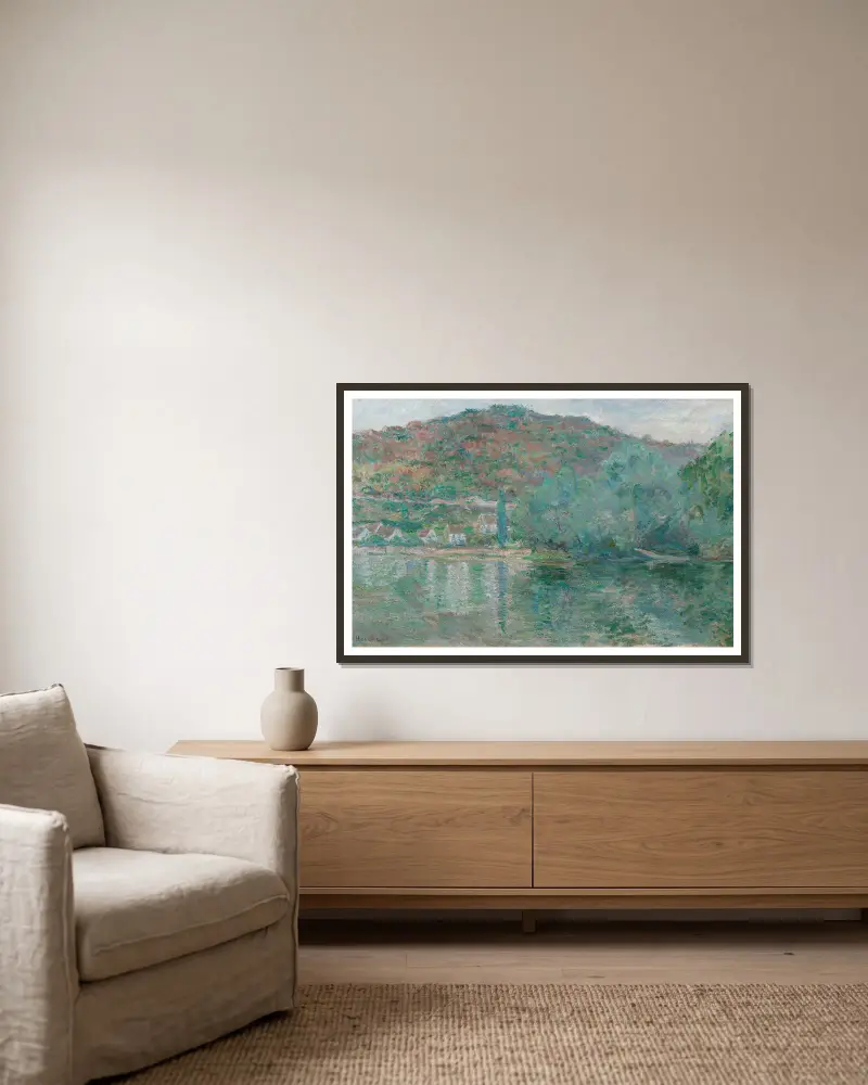 Die Seine bei Eauplet von Blanche Hoschedé-Monet gerahmt an einer Wand