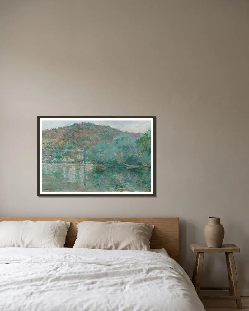 Die Seine bei Eauplet von Blanche Hoschedé-Monet gerahmt an einer Wand