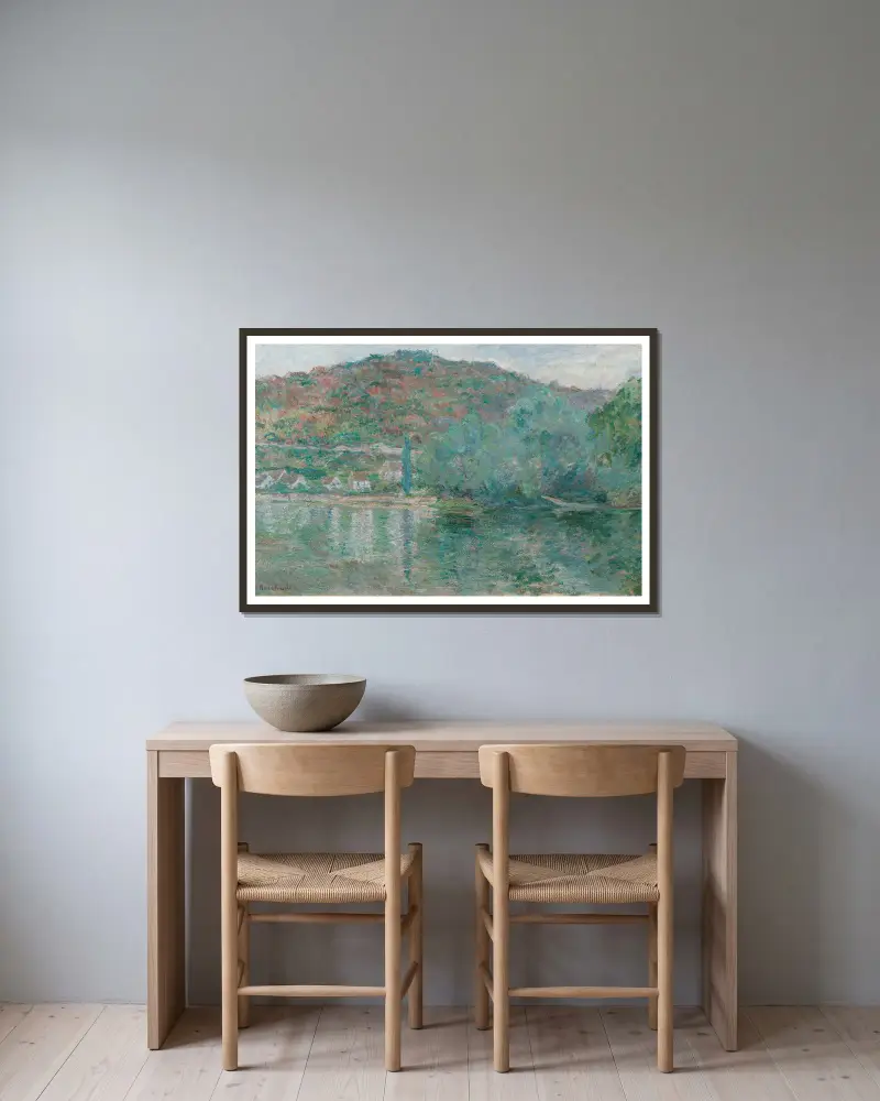 Die Seine bei Eauplet von Blanche Hoschedé-Monet gerahmt an einer Wand
