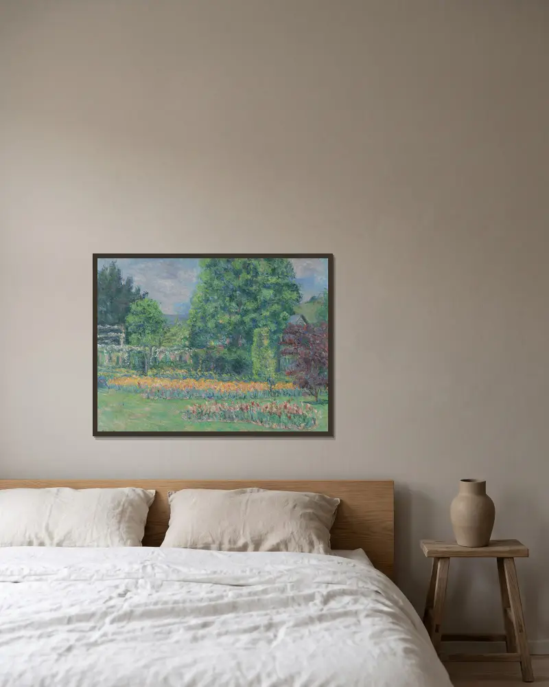 Le Jardin À Giverny, 1927 – nr 1 av Blanche Hoschedé-Monet inramad på en vägg
