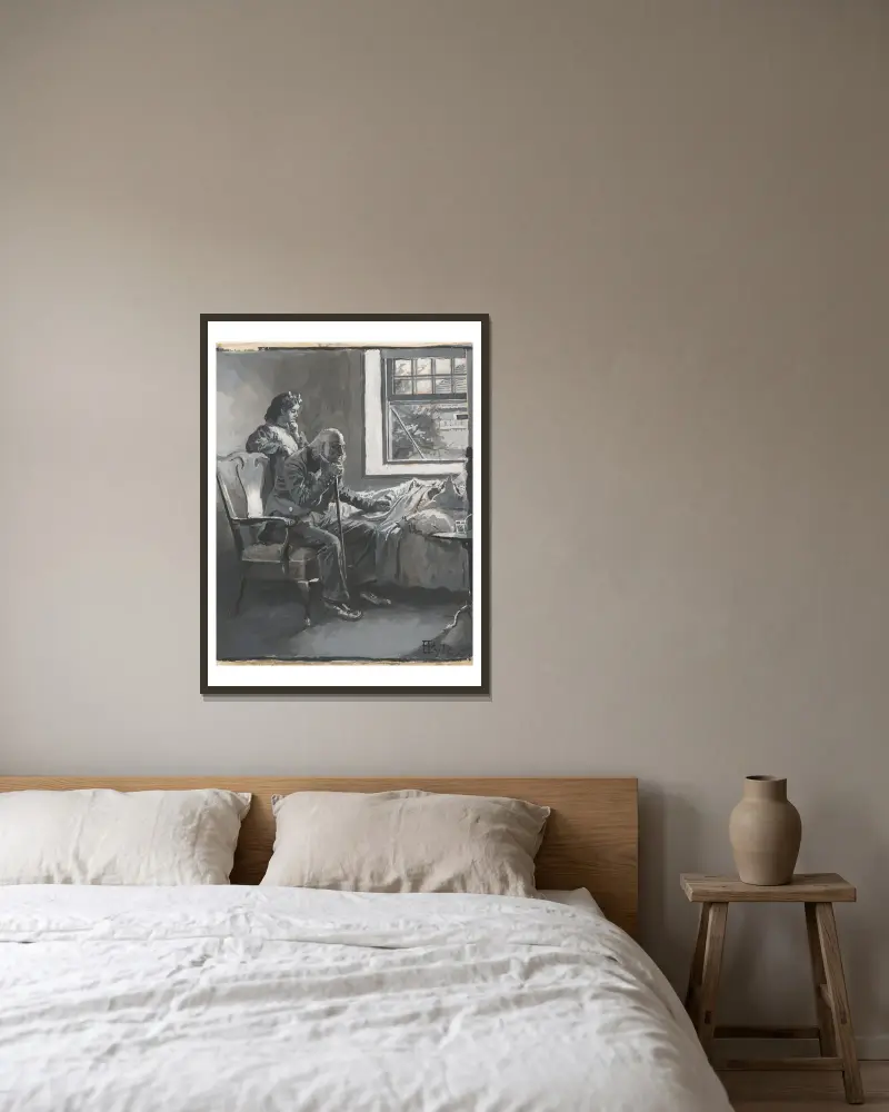 Großvater und der kleine Benny von Howard Pyle gerahmt an einer Wand