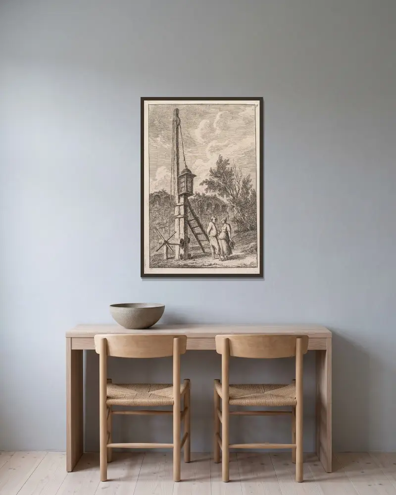 Kůl, Hubert Robert v rámu na stěně