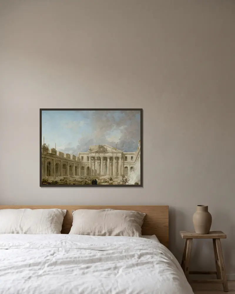 Stavba chirurgické školy, Hubert Robert v rámu na stěně