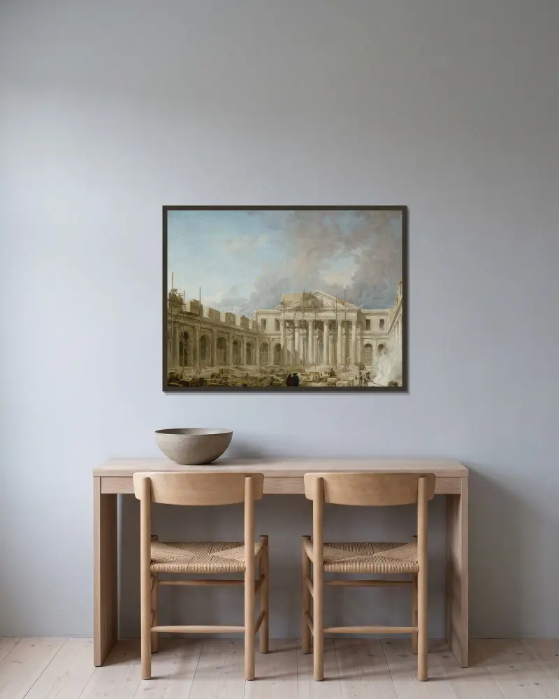 Stavba chirurgické školy, Hubert Robert v rámu na stěně