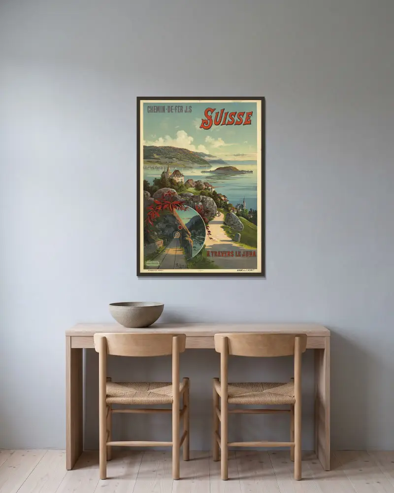 Genom Jura – Schweiz av Frederic Hugo d’Alési inramad på en vägg